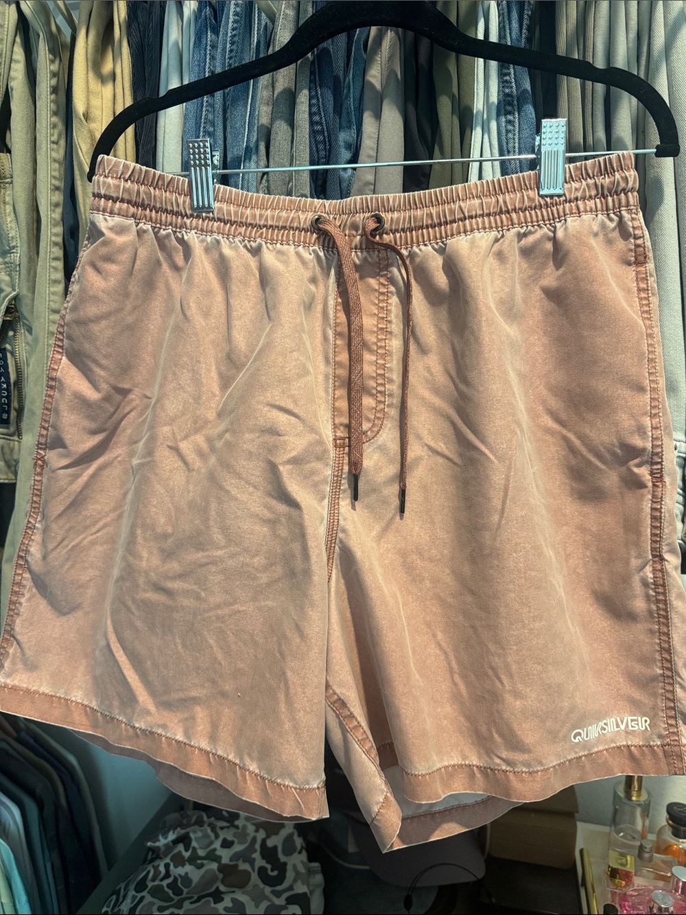Quiksilver Dusty Salmon Elastic Drawstring Swim Shorts 6”